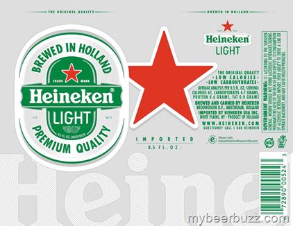 Check spelling or type a new query. Heineken Light - 8.5oz Cans - 67 Calories - mybeerbuzz.com ...