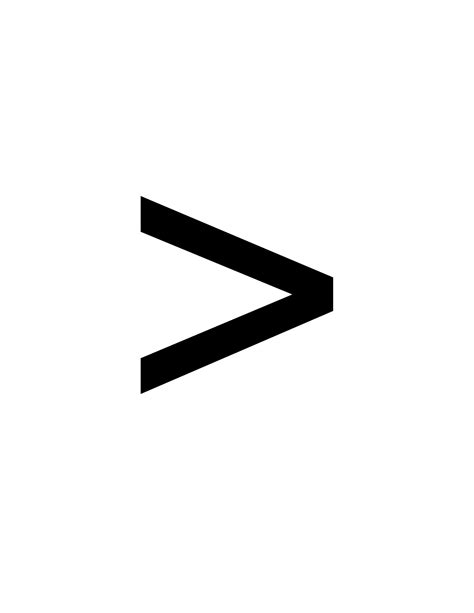 Flashcard Of A Math Symbol For Greater Than Clipart Etc
