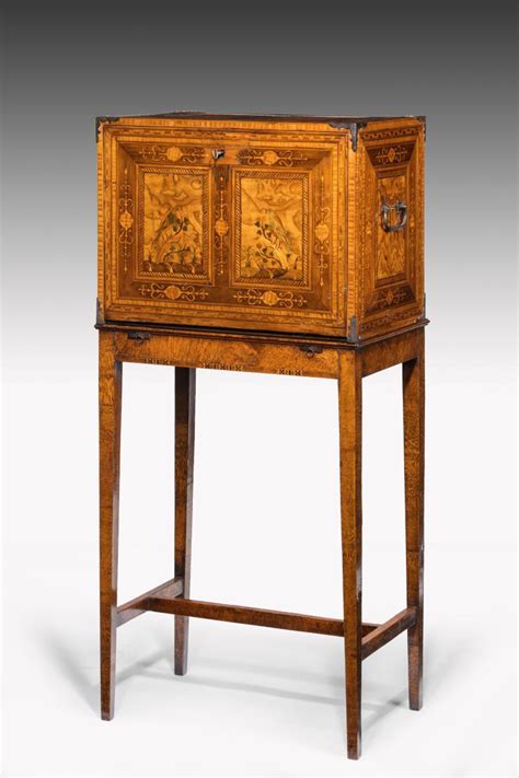 17th Century Marquetry Fall Front Cabinet On Stand Bada