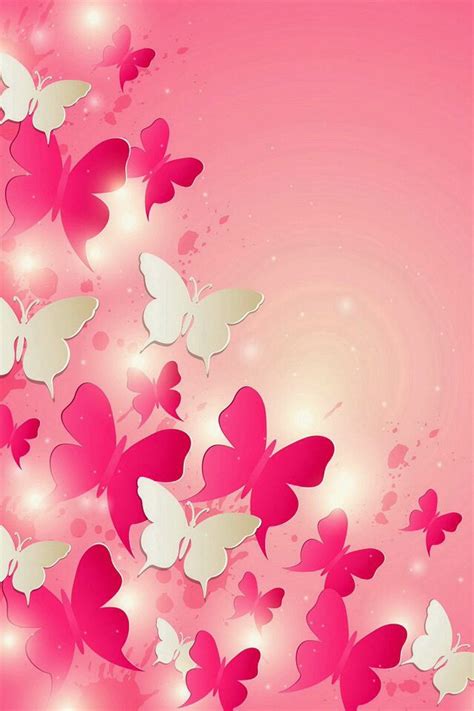 23 Wallpapers Butterfly Pink Backgrounds White Wallpapersafari