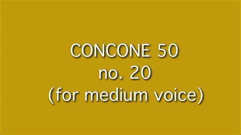 성악 콘코네 구쌤이부르는 콘코네 50 20번 중성용 Concone 50 No20 Medium Voice Youtube