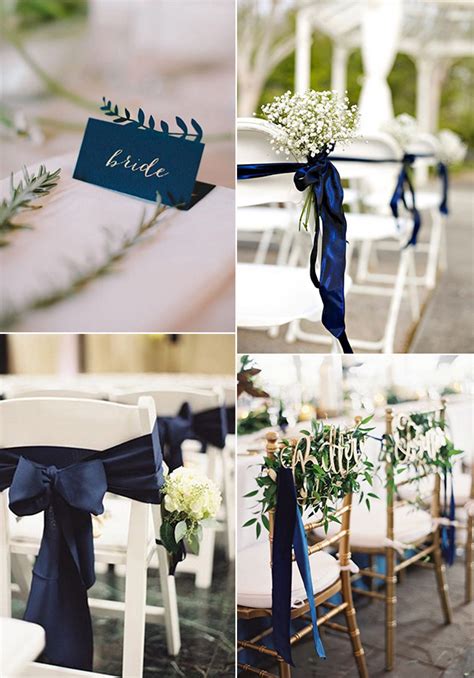 Navy Blue And Greenery Wedding Decorations Ideas Emmalovesweddings