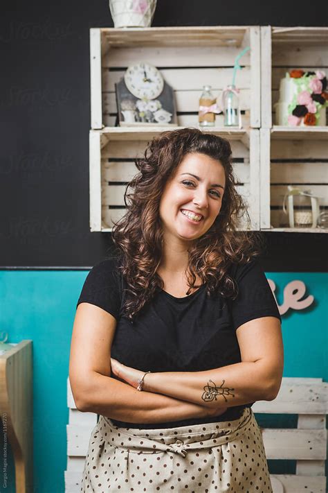 Portrait Of Woman Owning A Bakery Business By Giorgio Magini