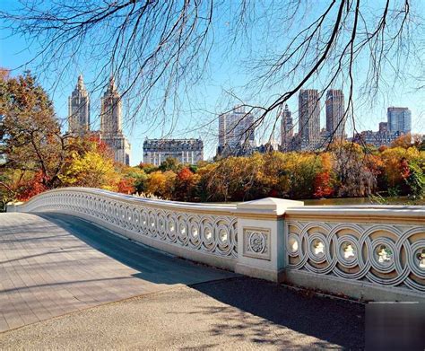 View Of Bow Bridge In Autumn Central Park с изображениями Город