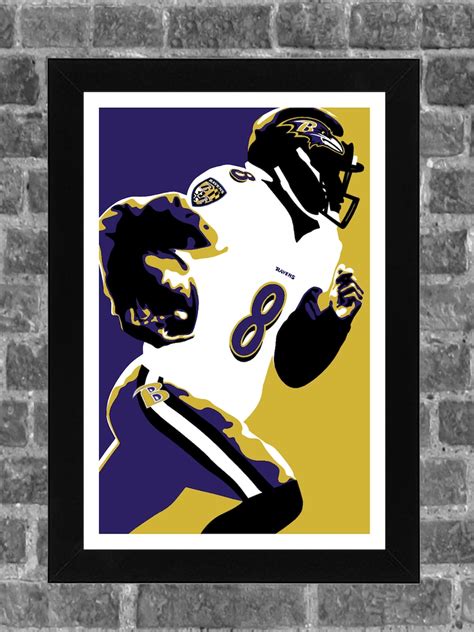 Baltimore Ravens Lamar Jackson Portrait Sports Print Art 11x17 Etsy