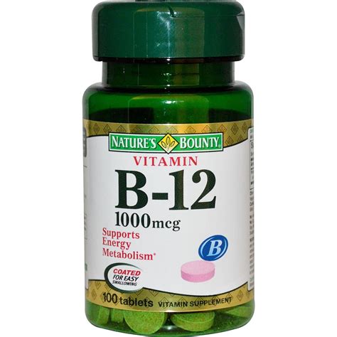 Natures Bounty Vitamin B 12 1000 Mcg Supplement 3 Tablets 100 Of Pack