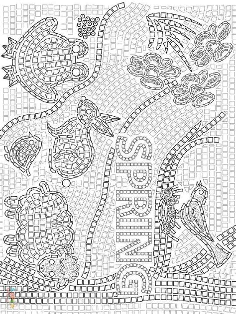 49 Mosaic Coloring Pages For Adults Karlinhacolucci