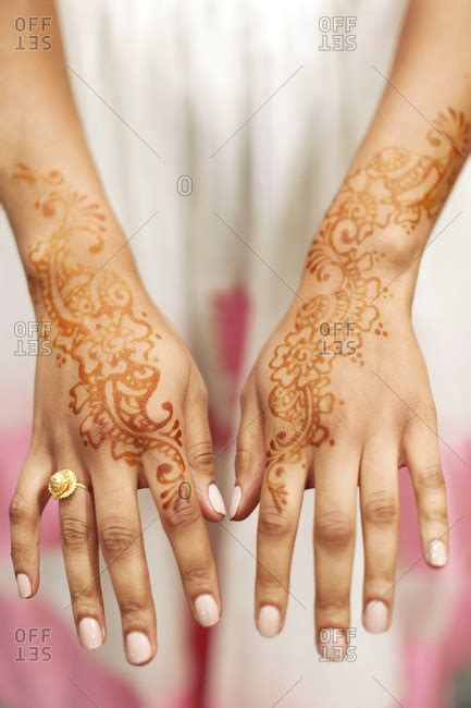 Eritrean Bride With Henna Tattoos On Her Hands Stock Photo Offset