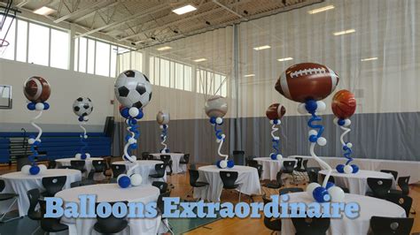 Sports Theme Balloon Centerpiece Balloon Centerpieces Balloon Table