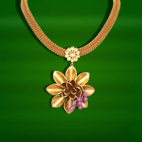 Light Weight Gold Necklace From Grt South India Jewels