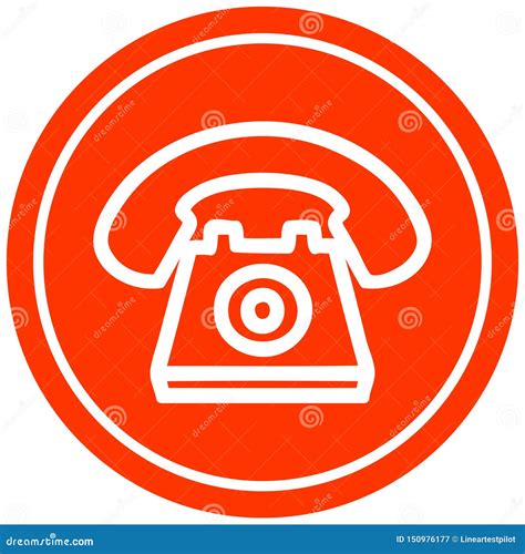 A Creative Old Telephone Circular Icon Stock Vector Illustration Of