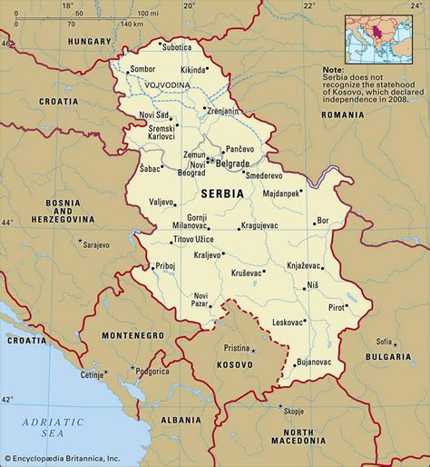 Карта Сербии и Черногории географическое описание страны