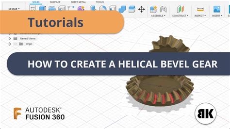 Fusion 360 How To Create A Helical Bevel Gear Youtube