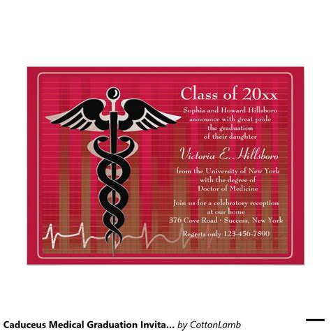 Caduceus Medical Graduation Invitation Graduation