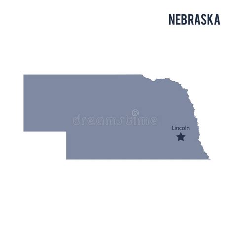 Vector Map State Of Nebraska Isolated On White Background Stock
