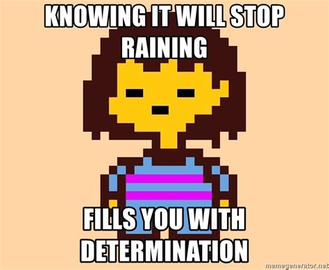 Knowing It Will Stop Raining Fills You With Determination Undertale