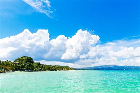Beautiful Landscape Of Tropical Beach On Boracay Island Philippines