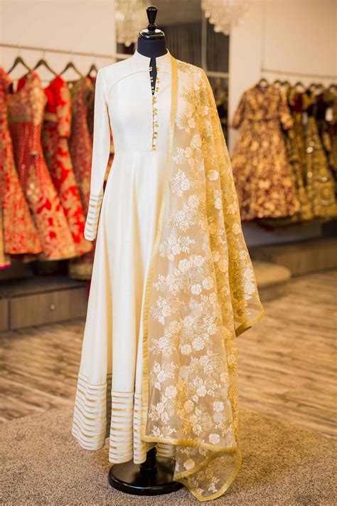 Find the best inspiration you need for your project. Off White Anarkali w/ Lace Dupatta - Wellgroomed Designs