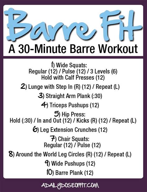 30 Minute Barre Workout Barre Workout At Home Workouts