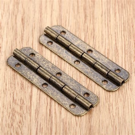 2pcs Metal Cabinet Door Luggage Long Hinge Antique Vintage Bronze Tone6