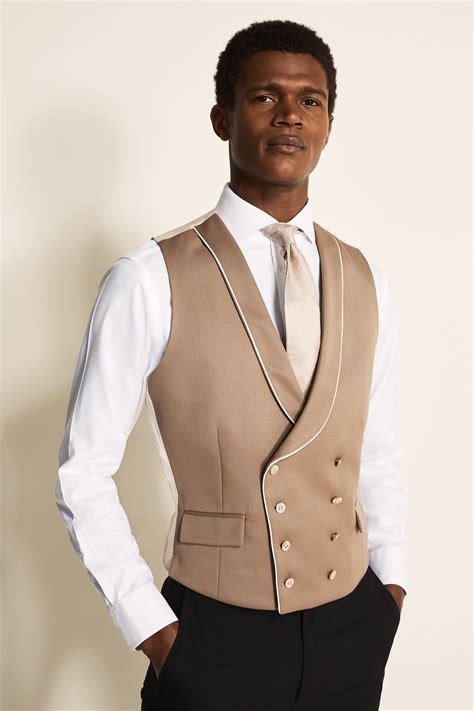 Tailored Fit Brown Waistcoat Buy Online At Moss