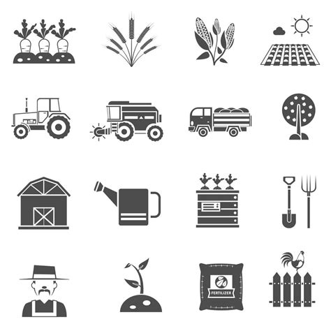 Agriculture Icons Set 473118 Vector Art At Vecteezy