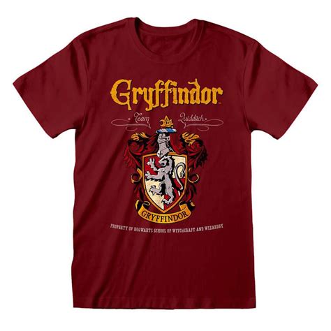 Mens Harry Potter Gryffindor Crest T Shirt Rouge Hogwarts House Tee Ebay