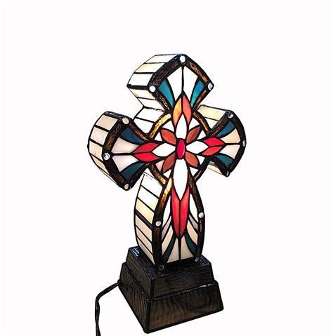 Tiffany good shepherd stained glass. Tiffany Christinan Cross Stained Glass Lighted Cross ...