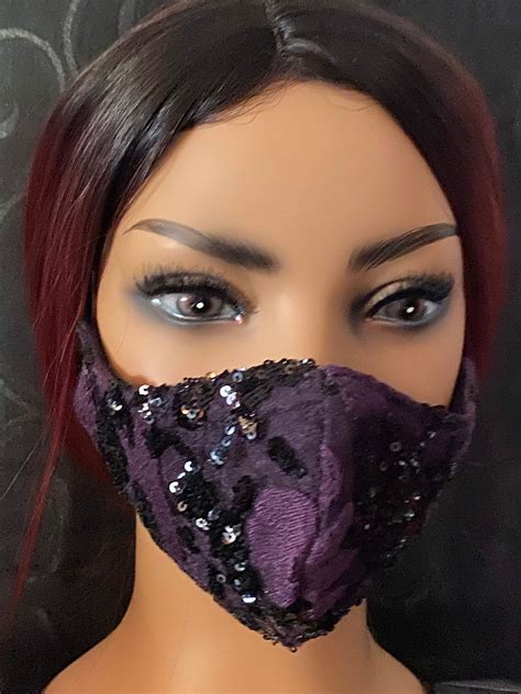 Purple Lace Face Mask Purple Lace Face Covering Purple Lace Etsy