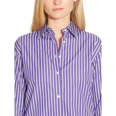 Lyst Ralph Lauren Striped Cotton Poplin Shirt In Purple