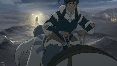 Avatar Korra Riding On Naga As She Is Leaving The Southern Water Tribe Legend Of Korra Avatar