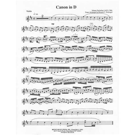 From a youtube video, click the bookmark to find it's sheet music. Pachelbel, Johann - Canon in D for Violin and Piano ...