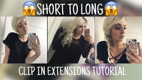 Clip In Hair Extensions On Short Hair Tutorial Youtube