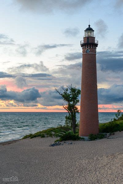 Sunset At Little Sable Point Lighthouse In Mears Michigan