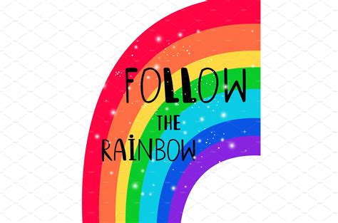 Follow Rainbow Poster Decorative Illustrations ~ Creative Market
