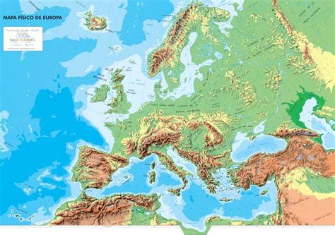 Mapa Físico De Europa Mapa De Ríos Y Montañas De Europa Ign Mapas