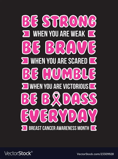 Breast Cancer Quote And Saying Good For Print Vector Image