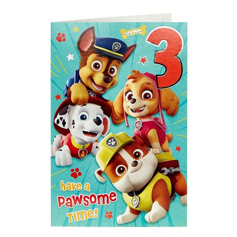 Buy Paw Patrol 3rd Birthday Card For Gbp 099 Card Factory Uk