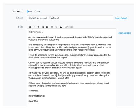 Business Apology Email Example For Customer Service A Personalized Template