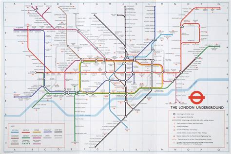 Antique Map Of London Underground London Underground
