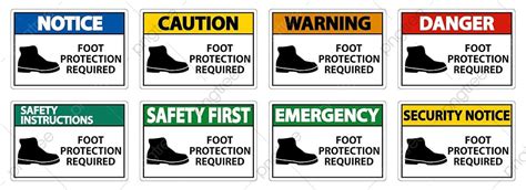 Isolated Footing Vector Hd Png Images Foot Protection Required Wall