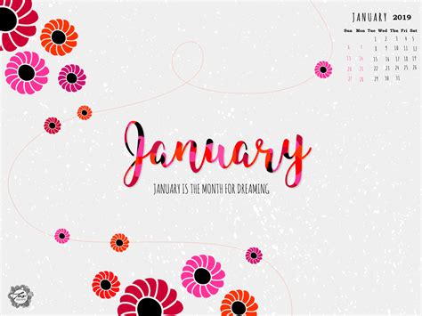 | pineconedream by gyaneshwari dave. Cute January 2019 Calendar Free Download #JanuaryCalendar ...