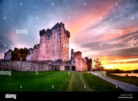 Sunset Over Ross Castle Killarney National Park Stock Photo Alamy