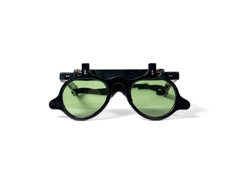 vintage 1930 s flip up safety goggles sunglasses blac… gem