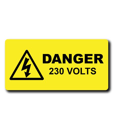 Danger 230 Volts Label