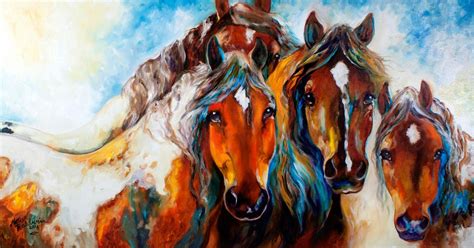 Daily Paintings ~ Fine Art Originals By Marcia Baldwin 4 Wild Mustangs