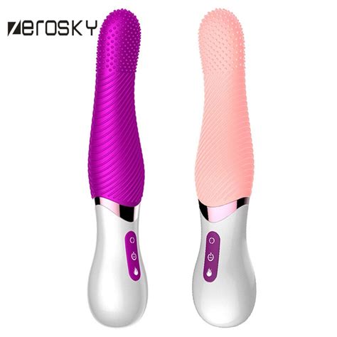 Zerosky 7 Modes Licking Vibrating Silicone Oral Sex Toys Rotating