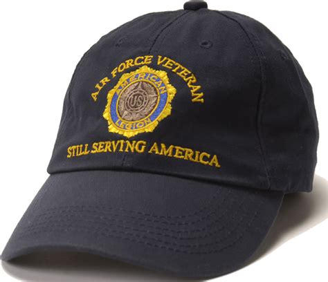 Air Force Veteran Emblem Cap American Legion Flag And Emblem