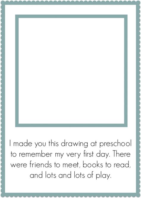 First Day Of Preschool Keepsake Free Printable