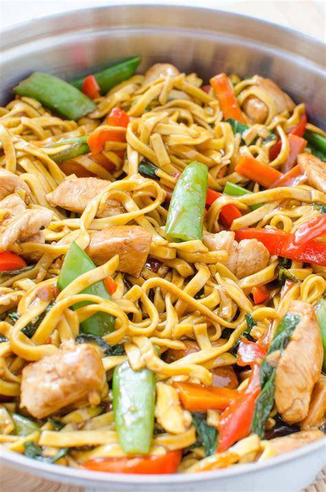 This simple indo chinese chicken noodles are super quick to make for a dinner or a weekend meal. Chicken Lo Mein - Homemade Takeout Style!